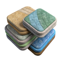 wonderful minimalist Recycled Fabric Scrap Coasters Set of Four Isolated original png