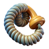 elegant minimalist Retro Telephone Wire Isolated with Twisted Design genuine png