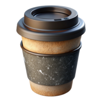 dramatic creative Reusable Coffee Cup with Silicone Lid Isolated professional png