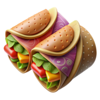 serene creative Reusable Sandwich Wraps with Colorful Patterns Cutout exclusive png