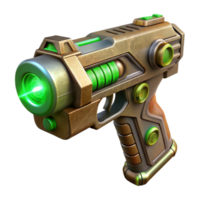 serene traditional Sci Fi Gun with Green Energy Beam Cutout authentic png