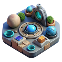 wonderful modern Sci Fi Interface for Planet Modification Isolated genuine png