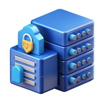 deslumbrante abstrato seguro dados Centro ilustração com azul prateleiras isolado original png