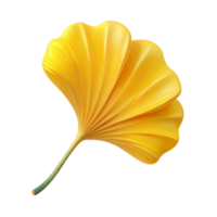 serene abstract Single Ginkgo Leaf Yellow Color Transparent exclusive png