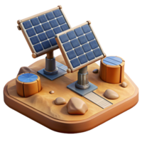 dramático vintage solar painel matriz dentro deserto panorama isolado autêntico png