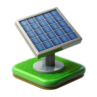 dramatic minimalist Solar Panel Array on Green Field Transparent Background genuine png