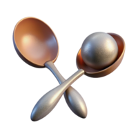 serene minimalist Spherification Spoons Cutout Isolated on Transparent Background professional png