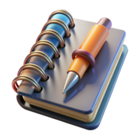 wonderful abstract Spiral Notebook with Pen Attached Levitating Isolated professional png
