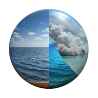 extraordinary classic Split Screen Ocean and Sky Transparent Background authentic png