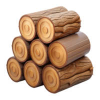 wonderful abstract Stacked Logs Front View Cutout with Realistic Texture detailed png