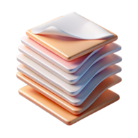 beautiful artistic Stack of Blank Paper Levitating Neatly Transparent Background professional png