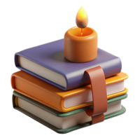 vibrant rustic Stack of Books and Glasses Cutout original png