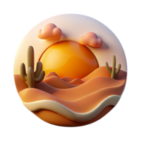 impressive modern Sunset Over Desert Landscape Cutout Element high resolution png