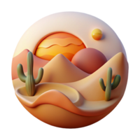 serene rustic Sunset Over Desert Landscape Cutout Element authentic png