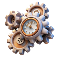 vibrant abstract Surreal Floating Clock Gears Isolated premium png