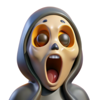 magnificent modern Synthetic Scream Isolated with Glowing Eyes premium png