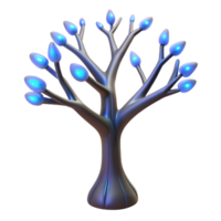 serene vintage Synthetic Tree with Glowing Branches Transparent Background high resolution png