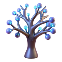 elegant abstract Synthetic Tree with Glowing Branches Transparent Background genuine png
