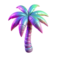 elegant minimalist Synthwave Palm Tree Transparent Background Isolated detailed png