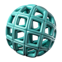 elegant artistic Teal Abstract Grid Cutout Element authentic png