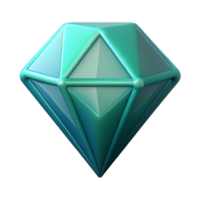 vibrant modern Teal Diamond Icon Isolated on Transparent Background high resolution png
