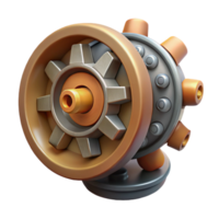 vibrant rustic Time Travel Device with Glowing Buttons Transparent Background high quality png