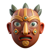 wonderful rustic Traditional Mask Isolated with Symbolic Design high resolution png