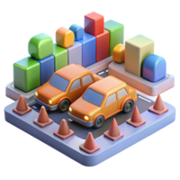 serene abstract Traffic Flow Optimization with Ai Algorithms Transparent Background png