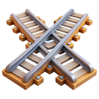 dramatic minimalist Train Tracks Diverging Into Separate Paths Transparent Background high resolution png