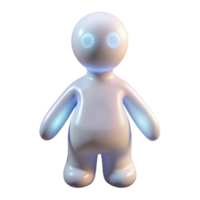 extraordinary minimalist Translucent Figure Glowing White Isolated Element high resolution png