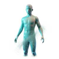 magnificent modern Translucent Human Figure Dissolving Into Particles Transparent Background premium png