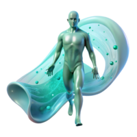 magnificent creative Translucent Human Figure Emerging From Data Stream Transparent Background authentic png