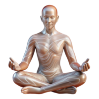 elegant abstract Translucent Human Figure in Meditation Pose Transparent Background detailed png