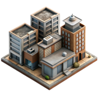 beautiful abstract Urban Building Complex Bird's Eye View Isolated authentic png