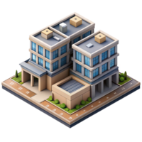 extraordinary abstract Urban Building Complex Isometric Projection Isolated high resolution png