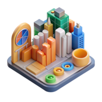 serene classic Urban Data Visualization with Infographics Transparent Background professional png