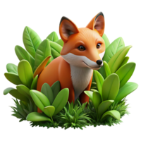 dramatic rustic Urban Fox Hiding in Bushes Isolated Camouflaged original png