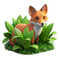 dramatic artistic Urban Fox Hiding in Bushes Isolated Camouflaged original png