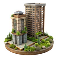 magnificent traditional Urban Garden High Rise Isolated detailed png