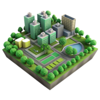 elegant vintage Urban Green Space Aerial View Isolated authentic png