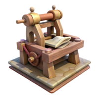 elegant abstract Vintage Printing Press with Foreign Type Transparent Background premium png