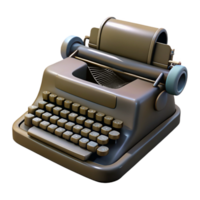 dramatic rustic Vintage Typewriter Isolated with Black Keys authentic png