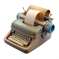 beautiful traditional Vintage Typewriter with Paper Element premium png