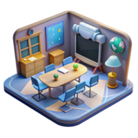 magnificent minimalist Virtual Classroom Environment Immersive Design Transparent Background high resolution png