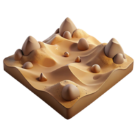 impressive classic Virtual Desert Landscape with Sand Dunes Isolated high quality png