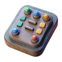 beautiful artistic Virtual Control Panel with Buttons and Sliders Cutout original png