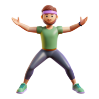 extraordinary creative Virtual Fitness Trainer Exercise Pose Isolated Element original png