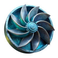 serene creative Water Turbine Blades Rotation Animation Cutout professional png