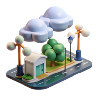 impressive minimalist Weather Responsive Streetscape Transparent Background high resolution png
