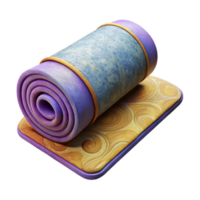 serene minimalist Yoga Mat Rolled Up Top View Transparent Background high resolution png